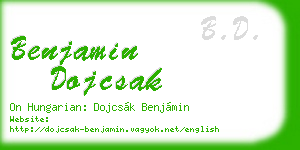 benjamin dojcsak business card