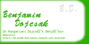 benjamin dojcsak business card